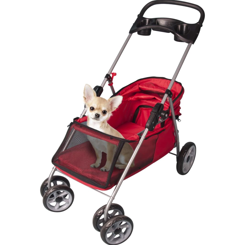 FLAMINGO Vežimėlis šunims, raudonos spalvos, 89x37x87cm
