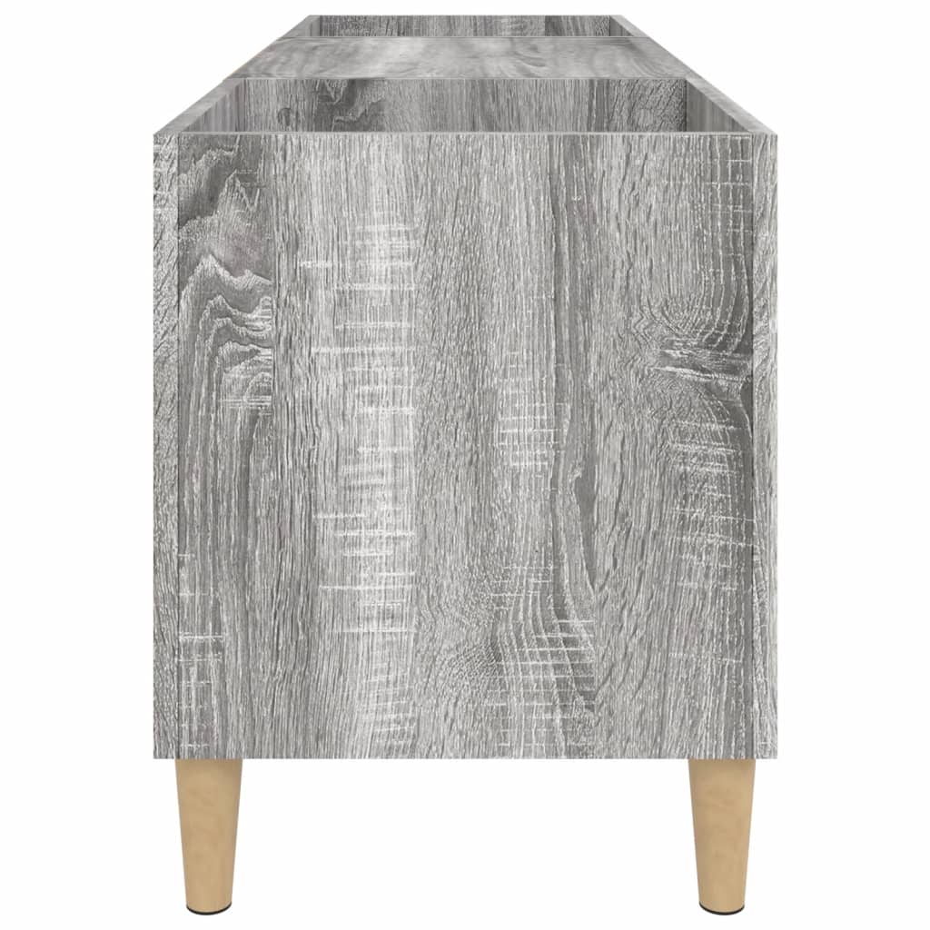 vidaXL Vinilinių plokštelių spintelė, pilka, 121x38x48cm, mediena