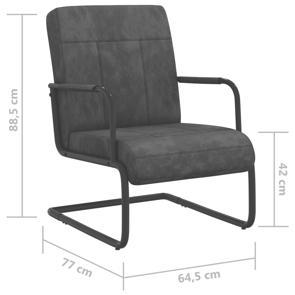 vidaXL Gembinė kėdė, tamsiai pilkos spalvos, aksomas