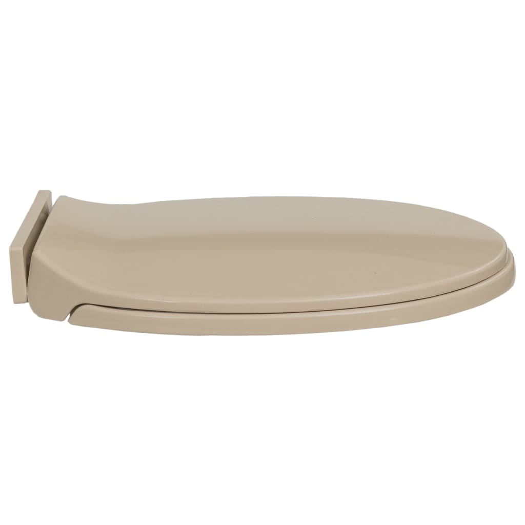 vidaXL Klozeto sėdynė su soft-close mechanizmu, smėlio spalvos, ovali
