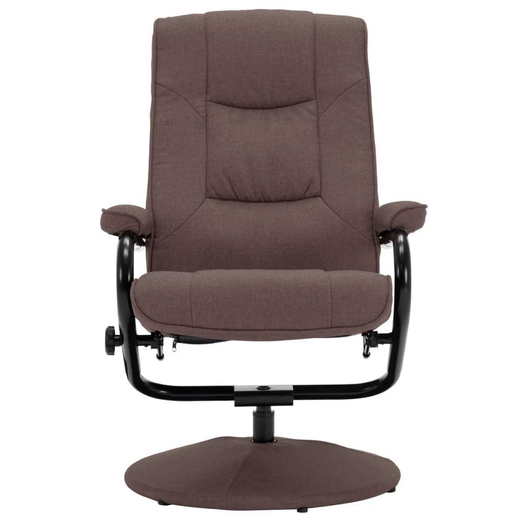 vidaXL Atlošiamas krėslas su pakoja, rudos spalvos, audinys