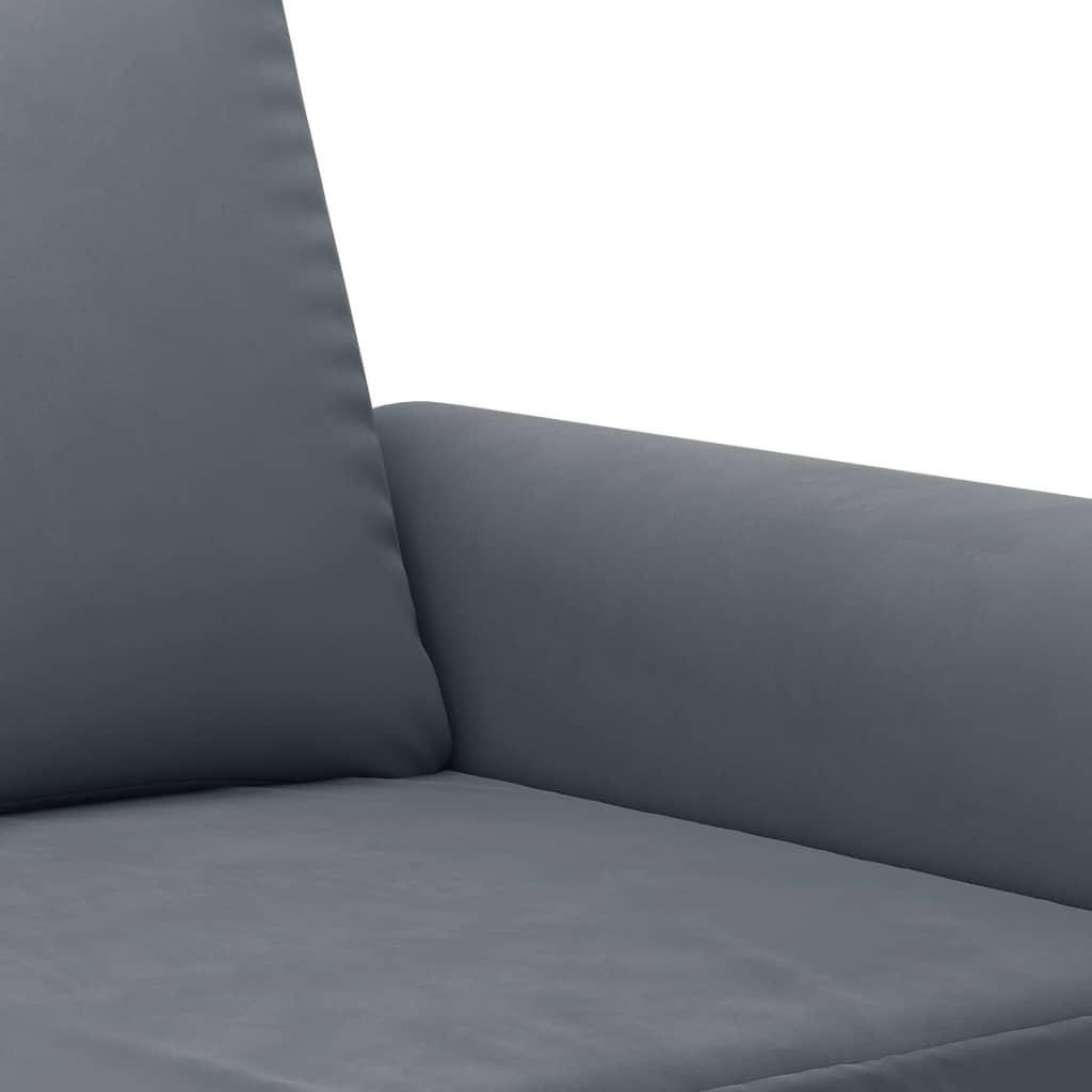 vidaXL Sofos komplektas su pagalvėmis, 2 dalių, pilkas, aksomas