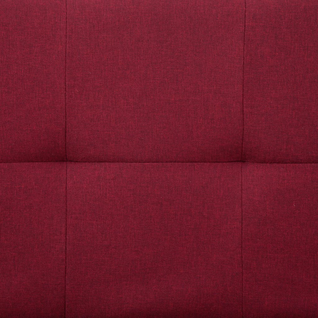 vidaXL Sofa-lova su dviem pagalvėm, raud. vyno spalvos, poliesteris