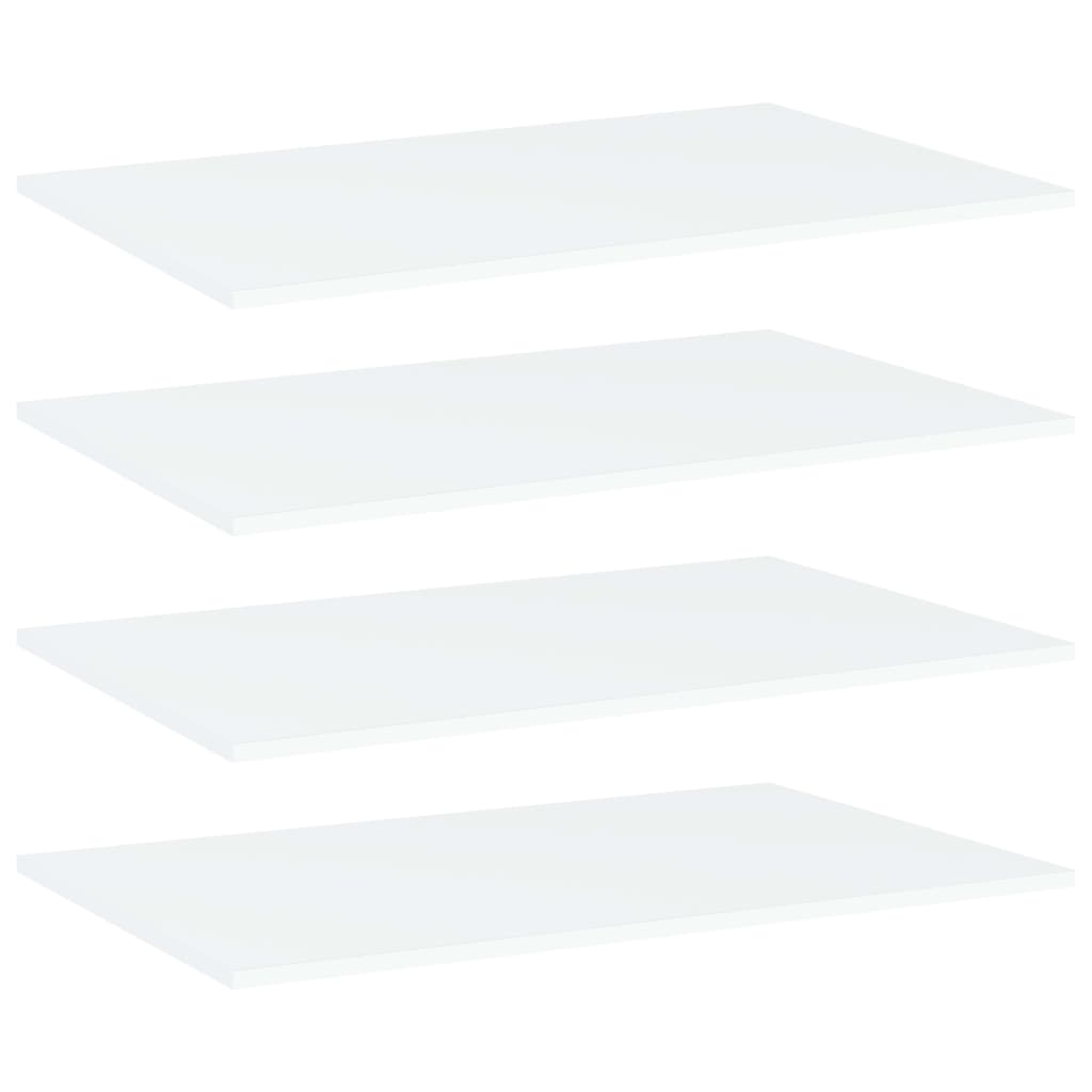vidaXL Knygų lentynos plokštės, 4vnt., baltos, 80x50x1,5cm, MDP