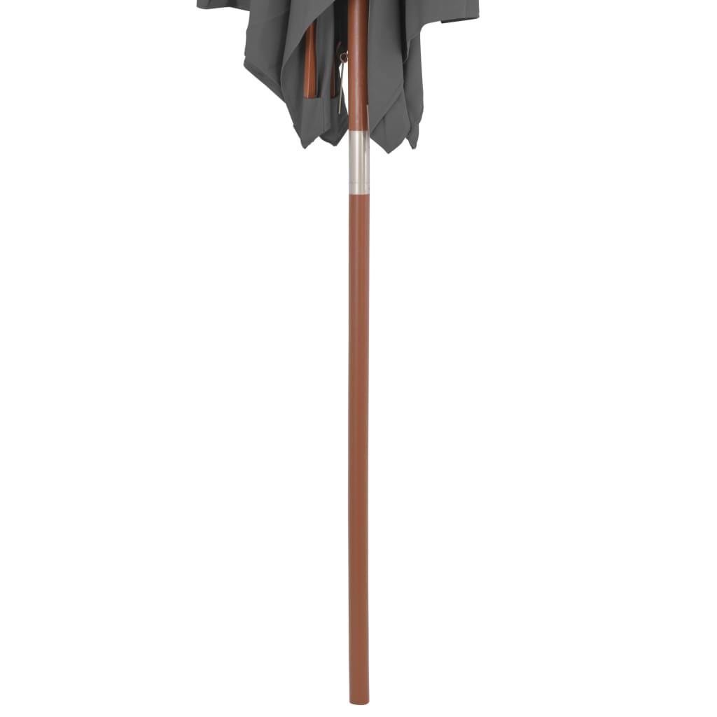 vidaXL Lauko skėtis su mediniu stulpu, 150x200cm, antracito sp.