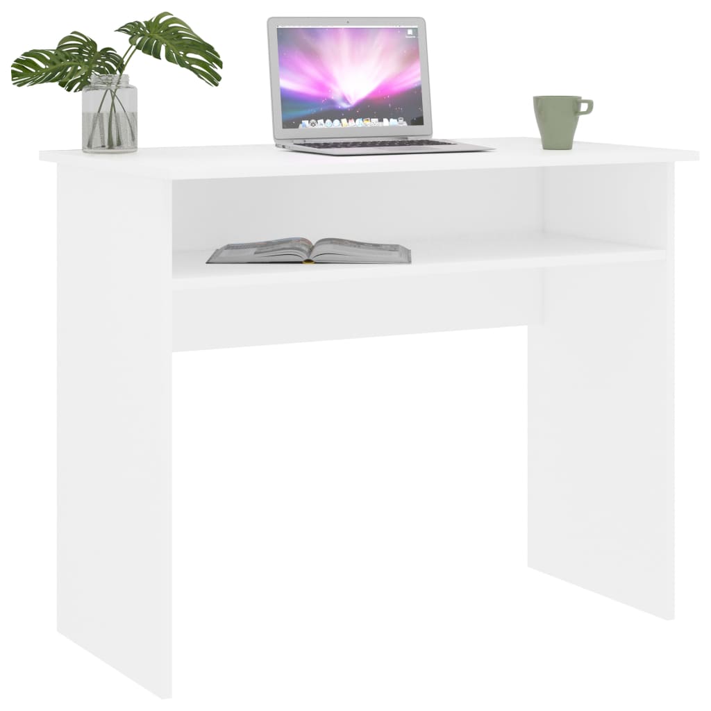 vidaXL Rašomasis stalas, baltos spalvos, 90x50x74cm, apdirbta mediena