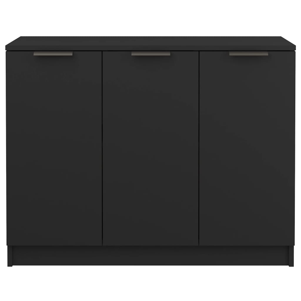 vidaXL Šoninė spintelė, juodos spalvos, 90,5x30x70cm, apdirbta mediena