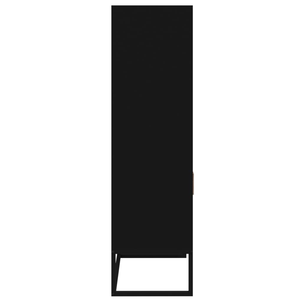 vidaXL Komoda, juodos spalvos, 60x35x125cm, apdirbta mediena