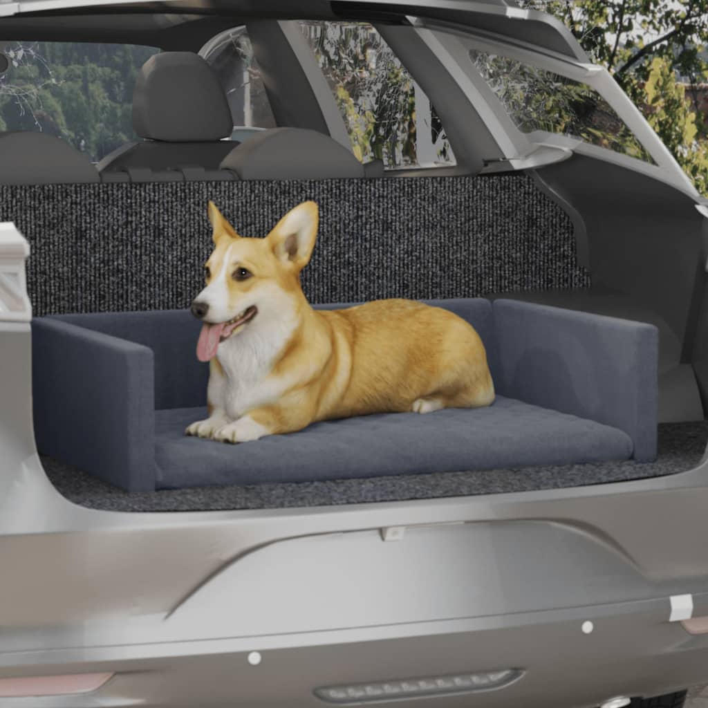 vidaXL Šuns gultas automobilio bagažinei, pilkas, 110x70cm