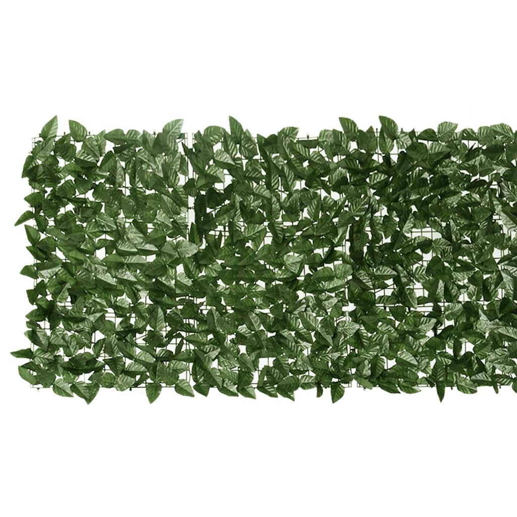 vidaXL Balkono širma su tamsiai žaliais lapais, 600x75cm
