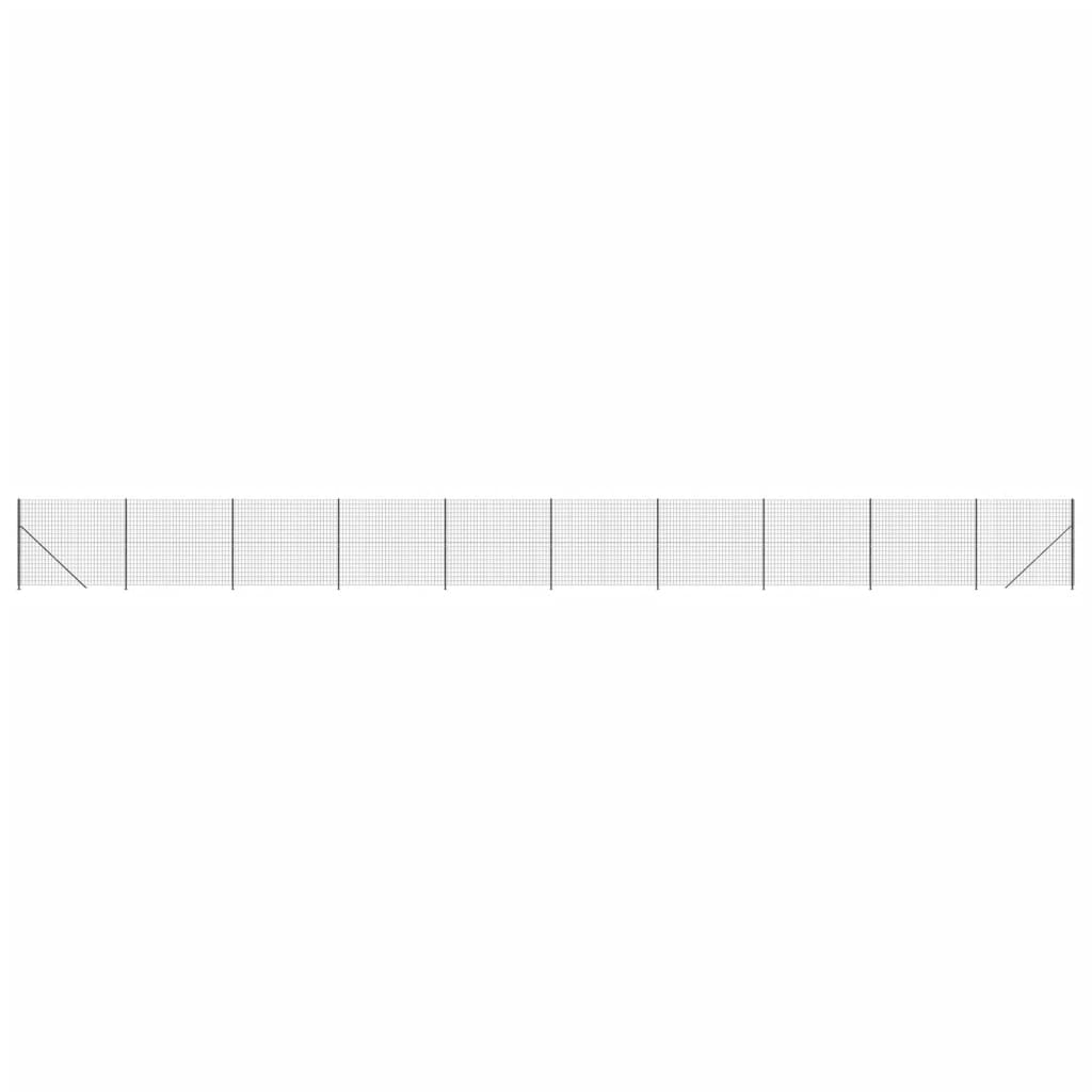 vidaXL Vielinė tinklinė tvora su flanšais, antracito spalvos, 1,4x25 m
