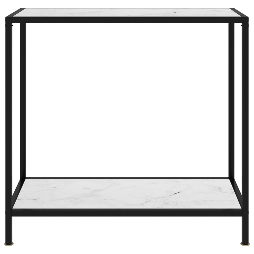 vidaXL Konsolinis staliukas, baltas, 80x35x75cm, grūdintas stiklas