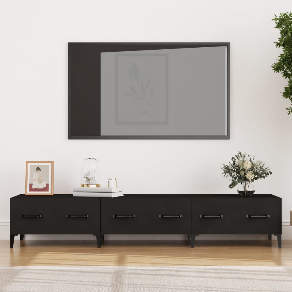 vidaXL Televizoriaus spintelė, juoda, 150x34,5x30cm, apdirbta mediena
