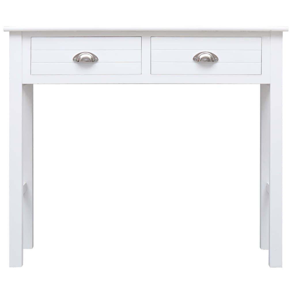 vidaXL Konsolinis staliukas, baltos spalvos, 90x30x77 cm, mediena