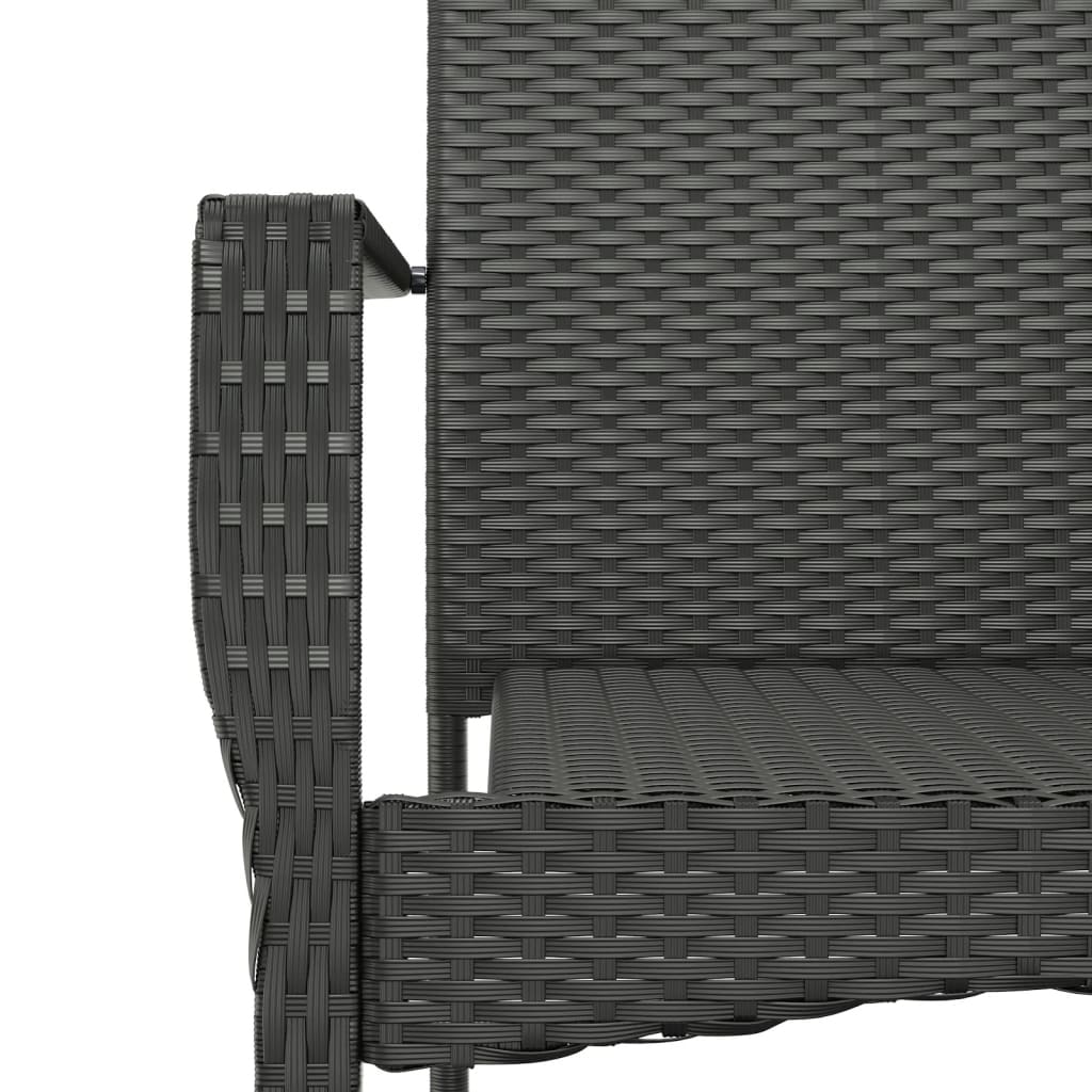 vidaXL Sodo komplektas su pagalvėlėmis, 9 dalių, juodas, poliratanas