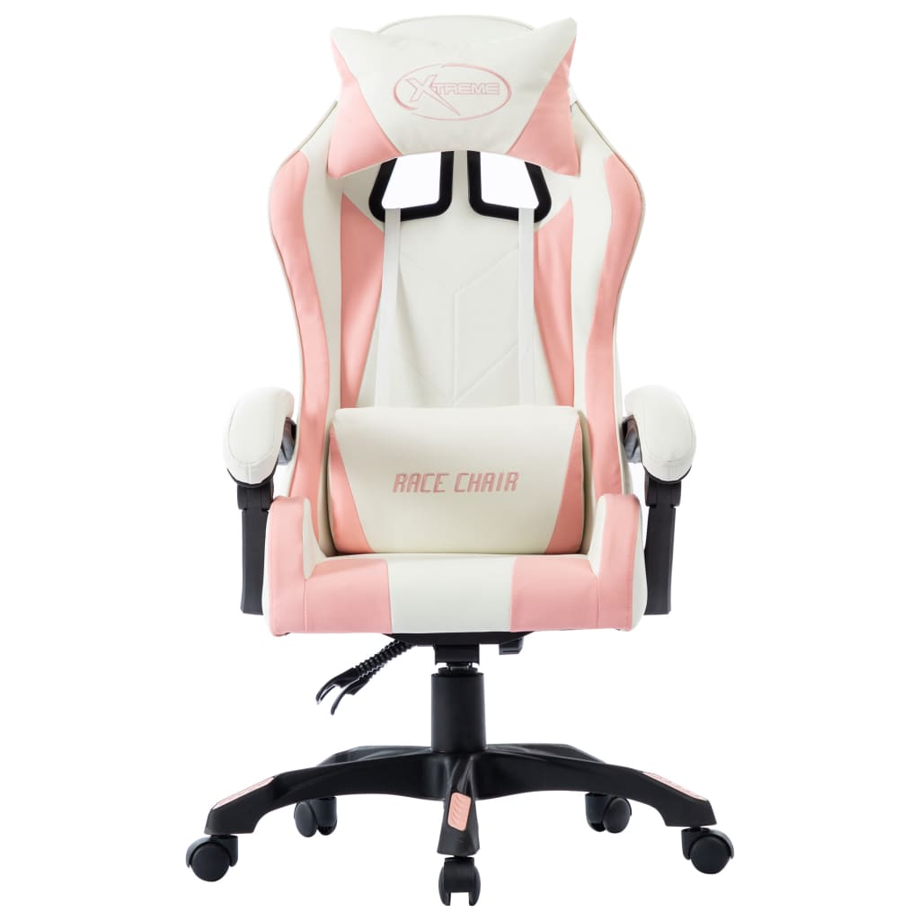 vidaXL Žaidimų kėdė, rožinės spalvos, dirbtinė oda