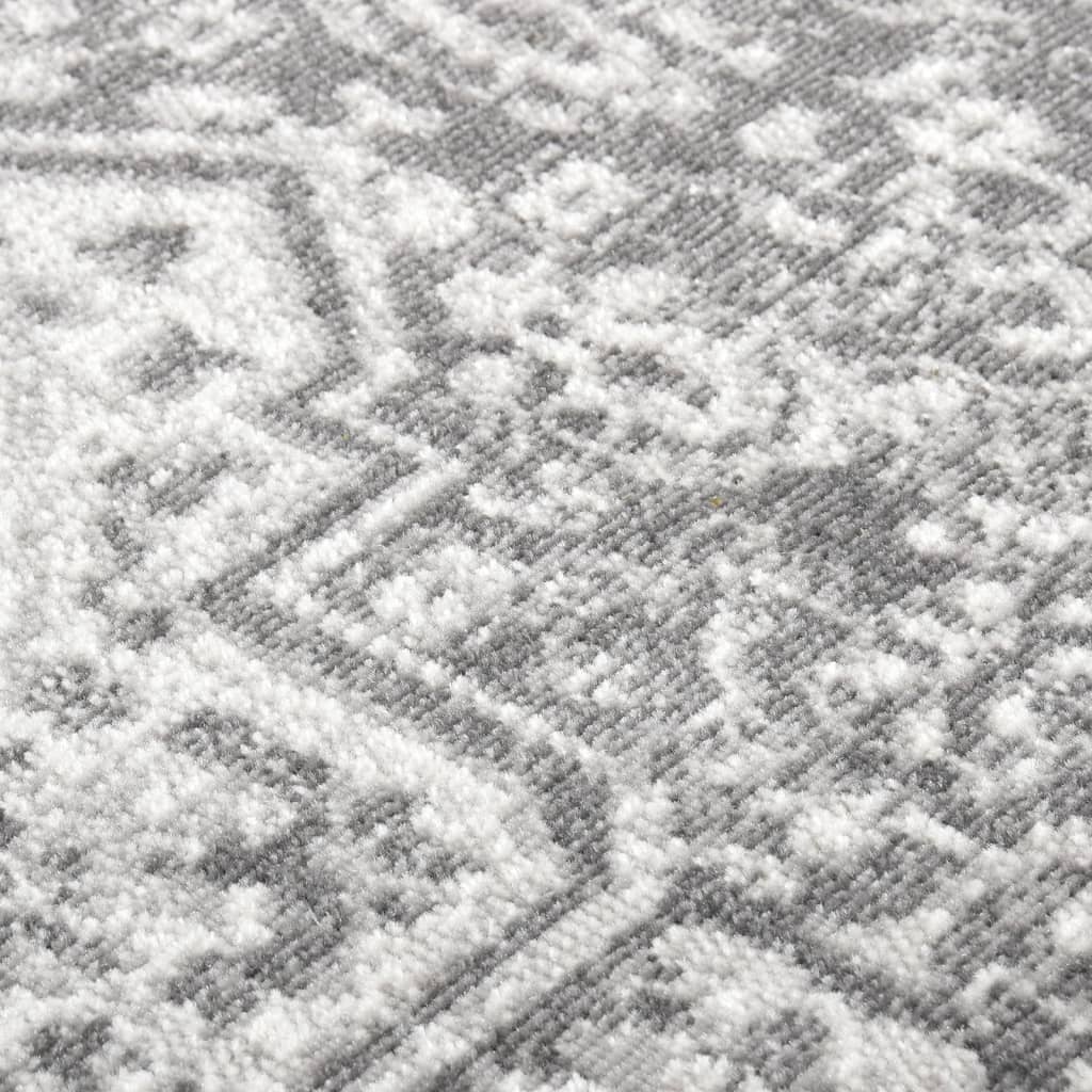 vidaXL Lauko kilimas, šviesiai pilkas, 80x250cm, plokščio pynimo
