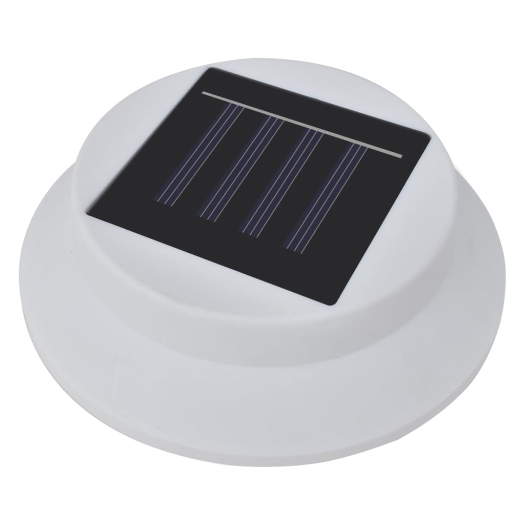 vidaXL Saulės energija įkraunami LED lauko šviestuvai, 12 vnt., balti