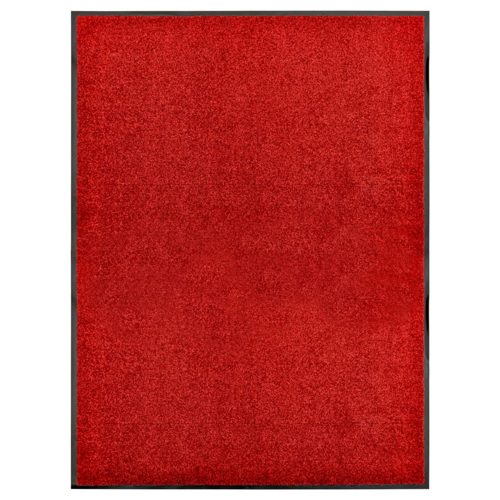 vidaXL Durų kilimėlis, raudonos spalvos, 90x120cm, plaunamas