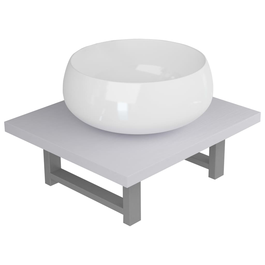 vidaXL Vonios kambario baldų komplektas, 2d., baltas, keramika