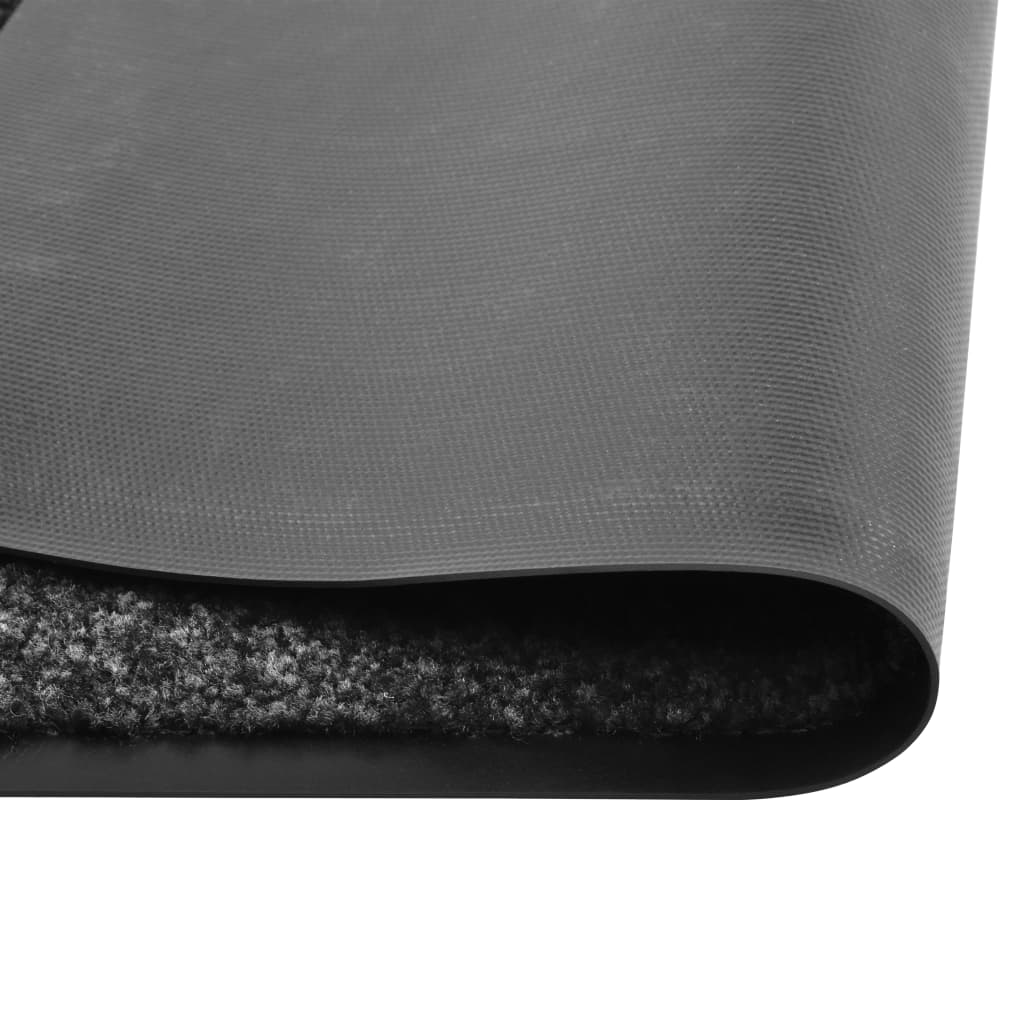 vidaXL Durų kilimėlis, juodos spalvos, 120x180cm, plaunamas