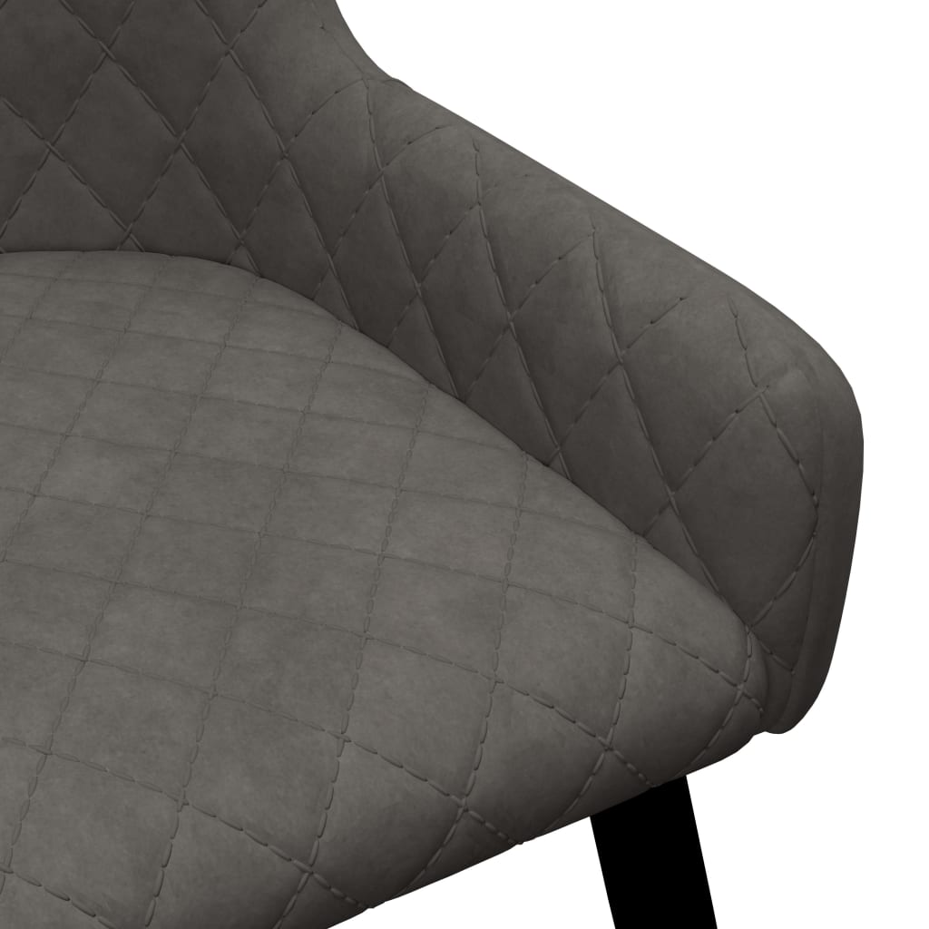 vidaXL Valgomojo kėdės, 4 vnt., pilkos spalvos, aksomas (2x282527)