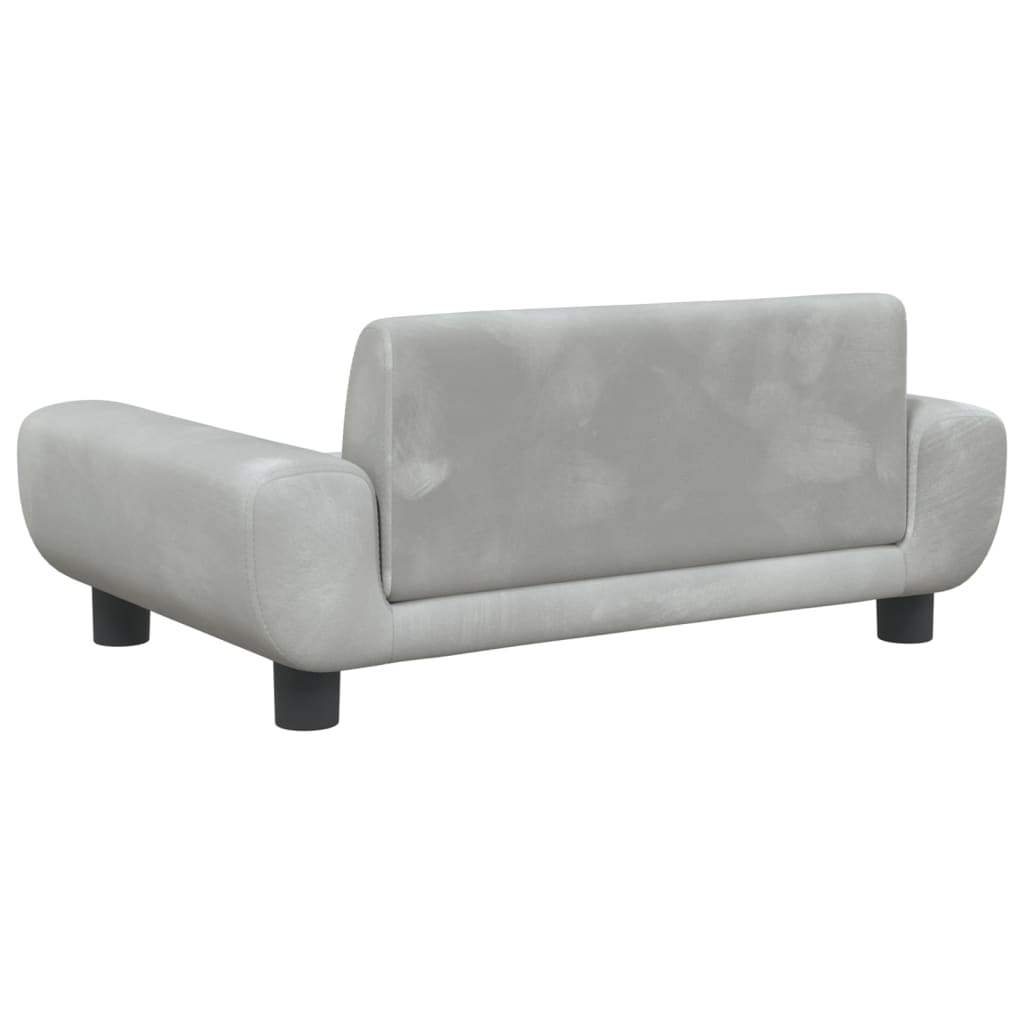 vidaXL Vaikiška sofa, šviesiai pilkos spalvos, 70x45x33cm, aksomas