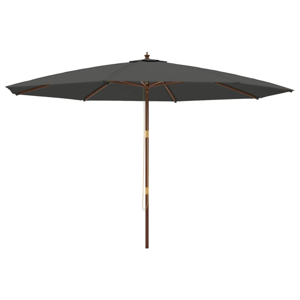 vidaXL Sodo skėtis su mediniu stulpu, antracito spalvos, 400x273cm