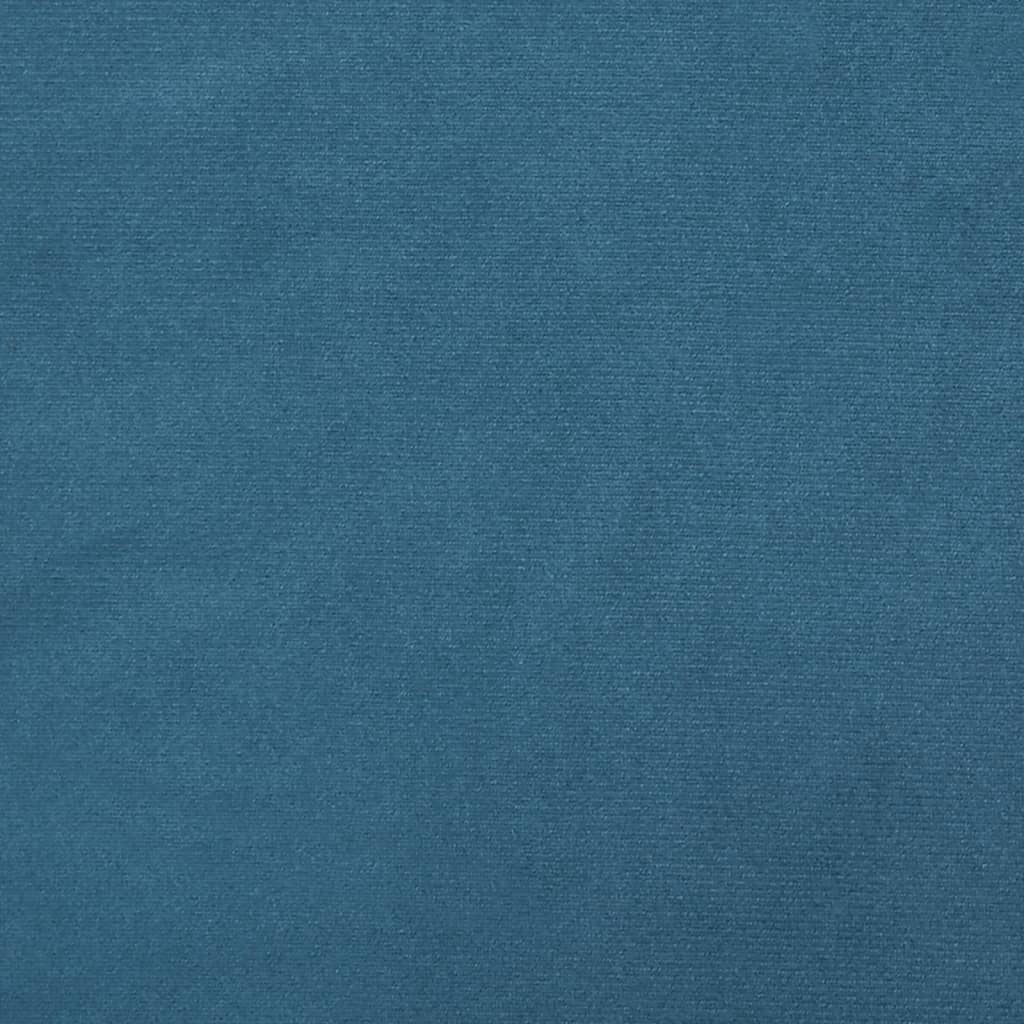 vidaXL Taburetė su medinėmis kojomis, mėlynos spalvos, aksomas