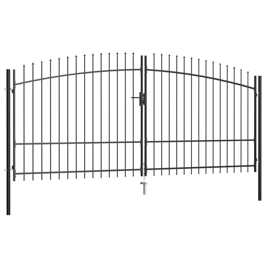 vidaXL Dvigubi vartai su iečių viršugaliais, 400x225cm