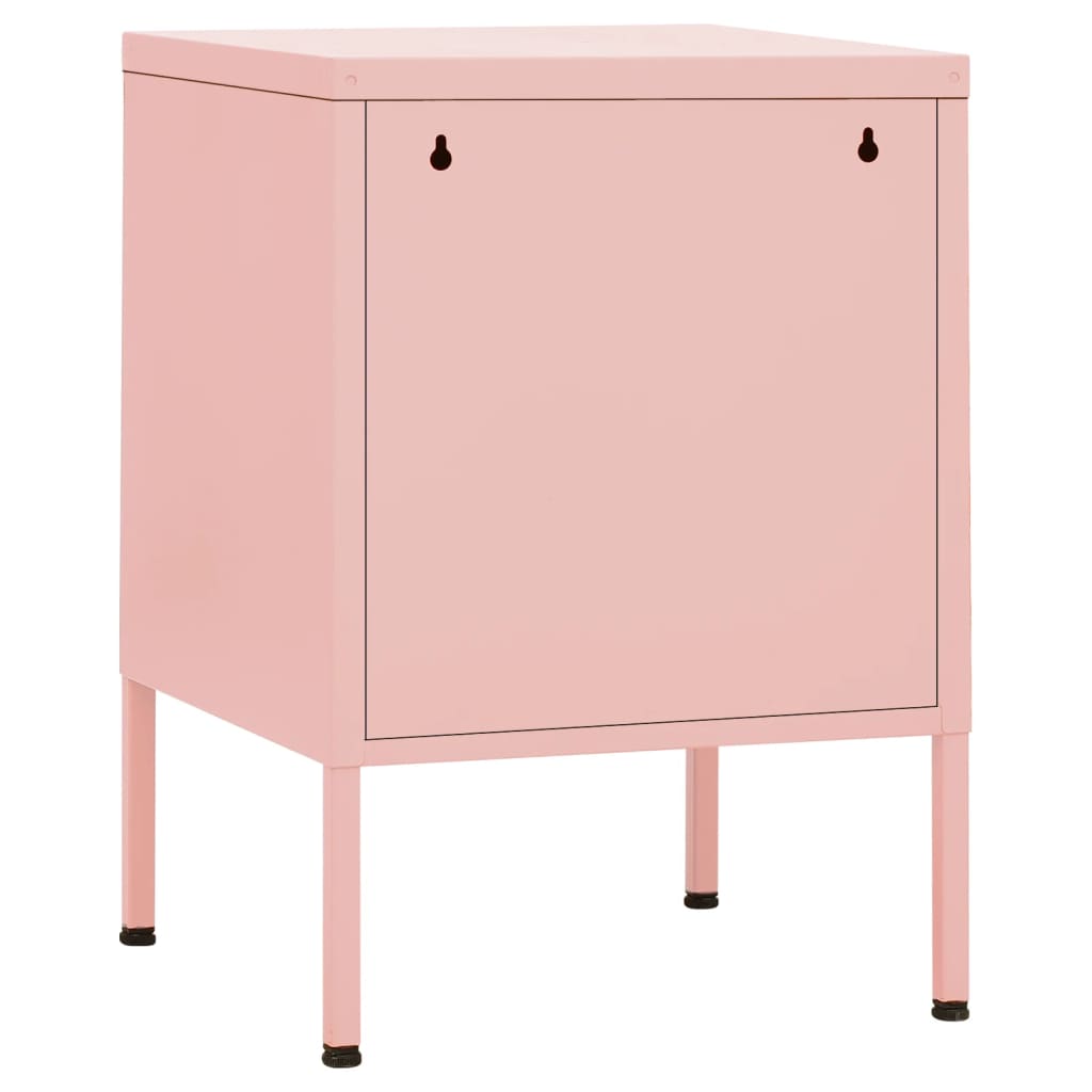 vidaXL Naktinis staliukas, rožinė, 35x35x51cm, plienas