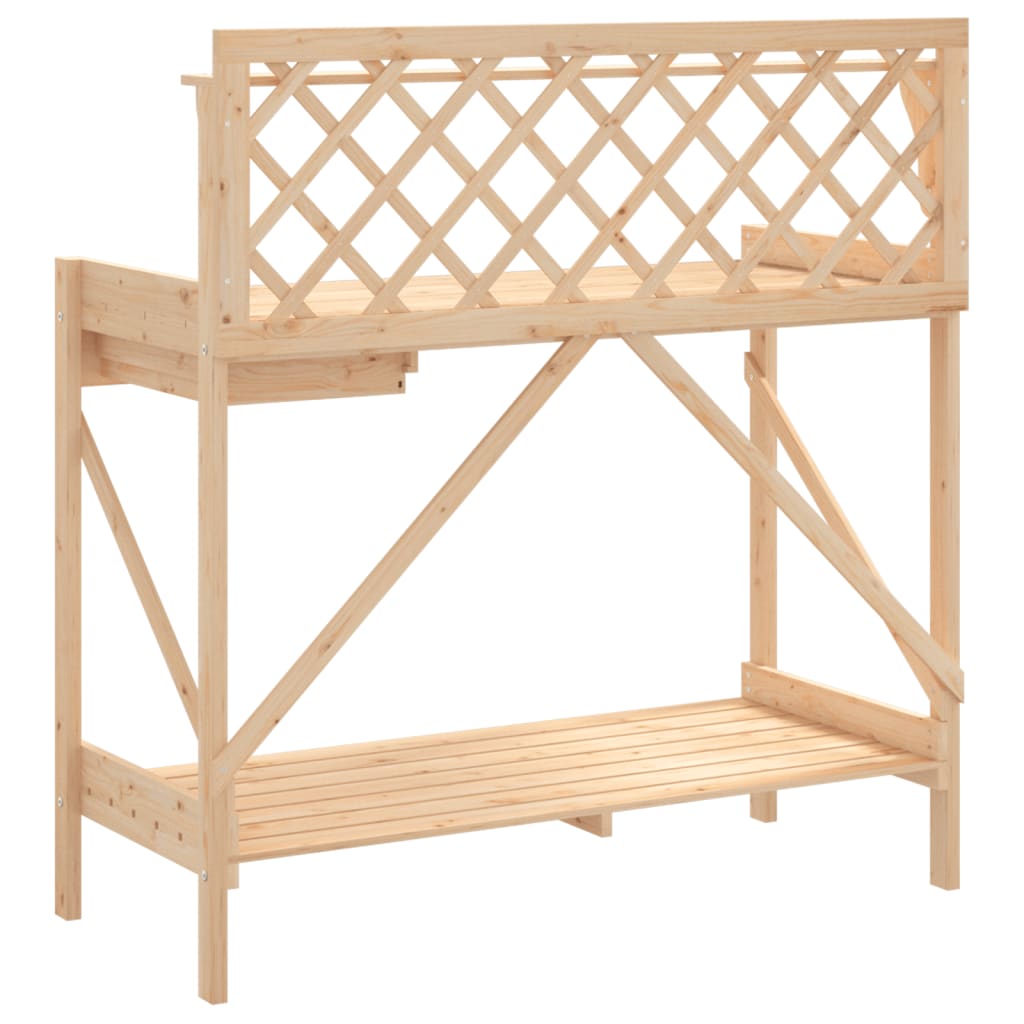 vidaXL Sodinimo stalas su treliažu, eglės medienos masyvas