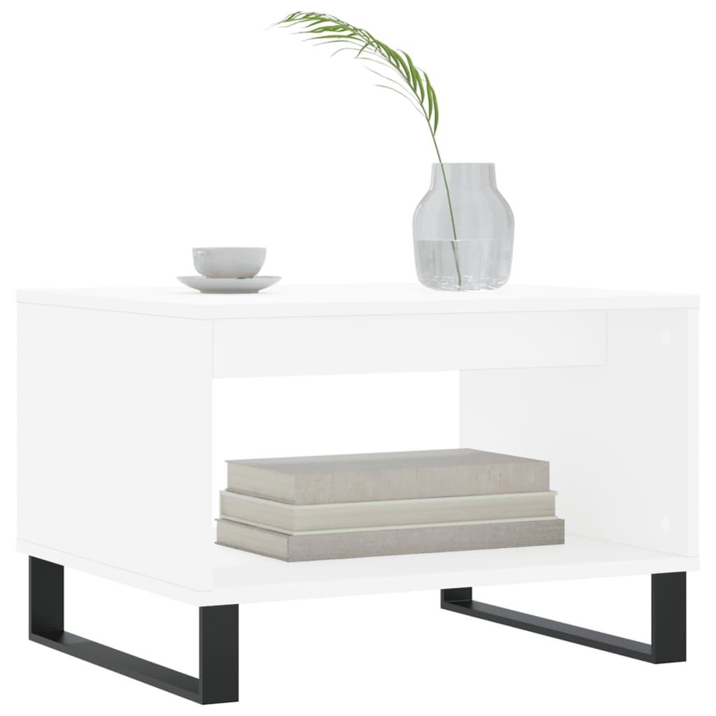 vidaXL Kavos staliukas, baltos spalvos, 60x50x40cm, apdirbta mediena