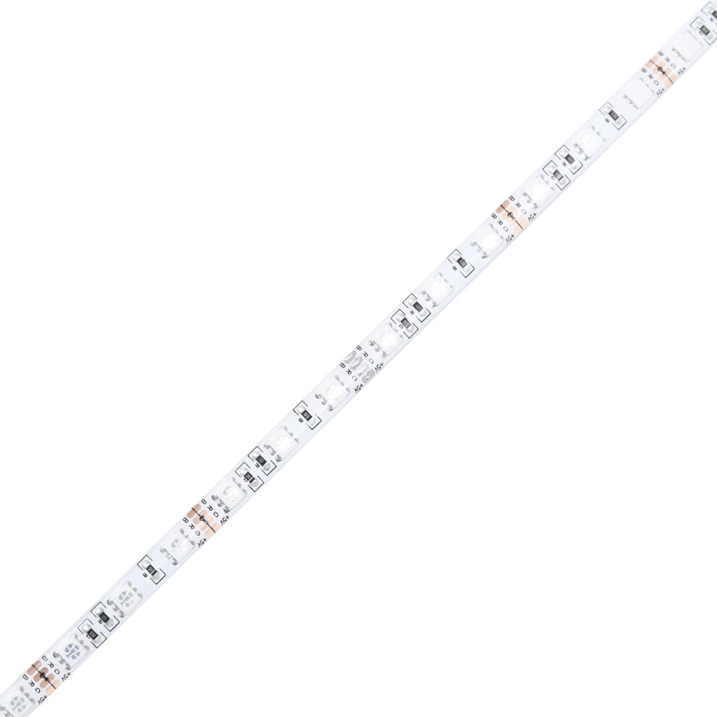 vidaXL Naktinės spintelės su LED, 2vnt., baltos, 60x35x40cm, blizgios