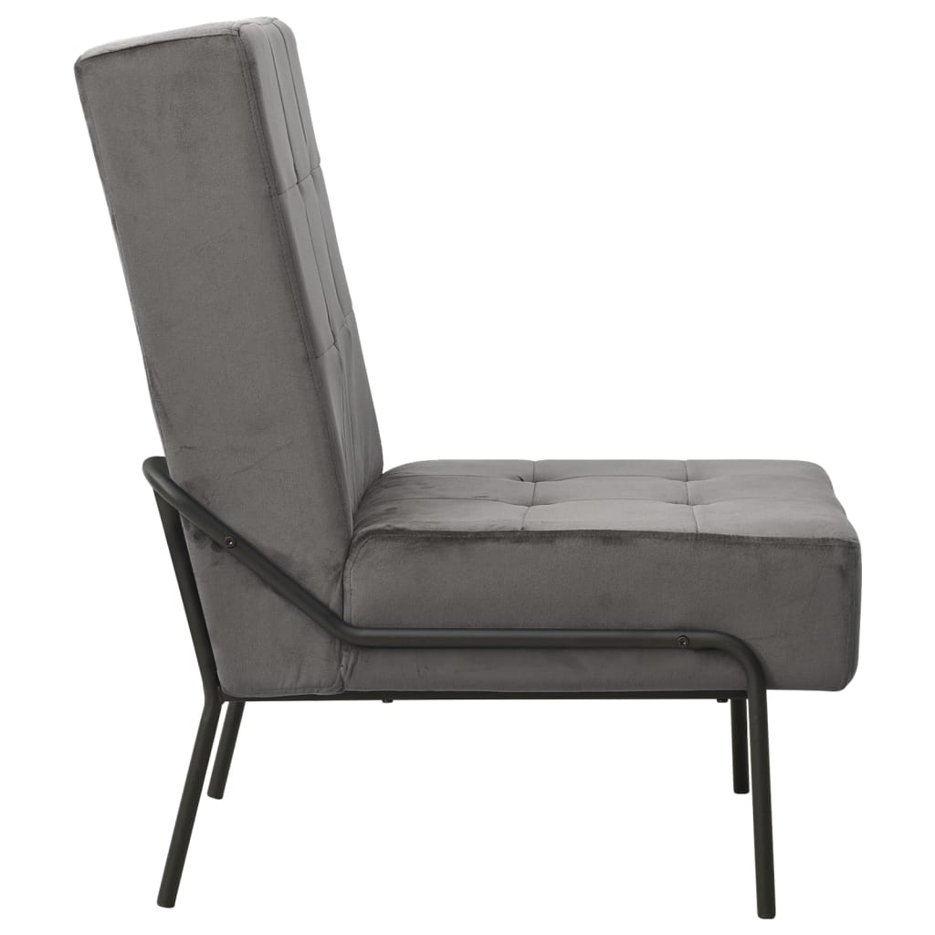 vidaXL Poilsio kėdė, tamsiai pilkos spalvos, 65x79x87cm, aksomas