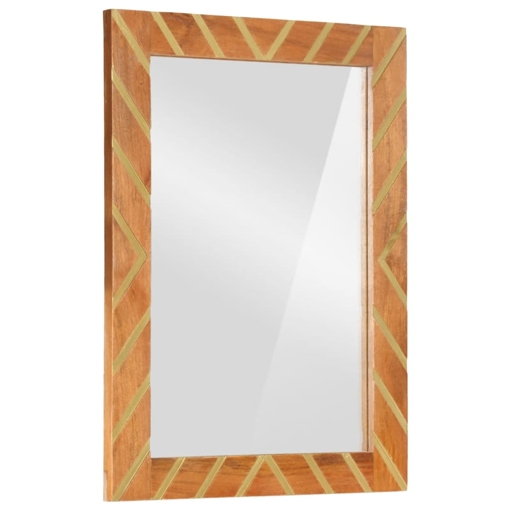 vidaXL Vonios veidrodis, rudas, 50x70x3cm, mango masyvas ir stiklas
