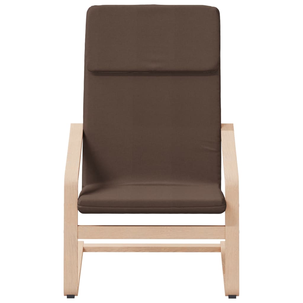 vidaXL Poilsio kėdė su pakoja, tamsiai rudos spalvos, audinys