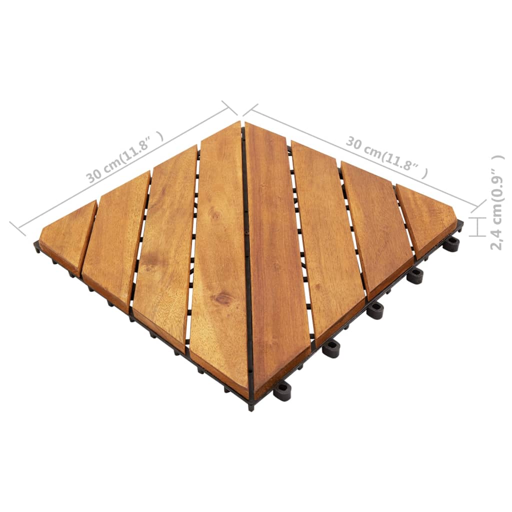 vidaXL Terasos plytelės, 10vnt., 30x30cm, akacijos medienos masyvas