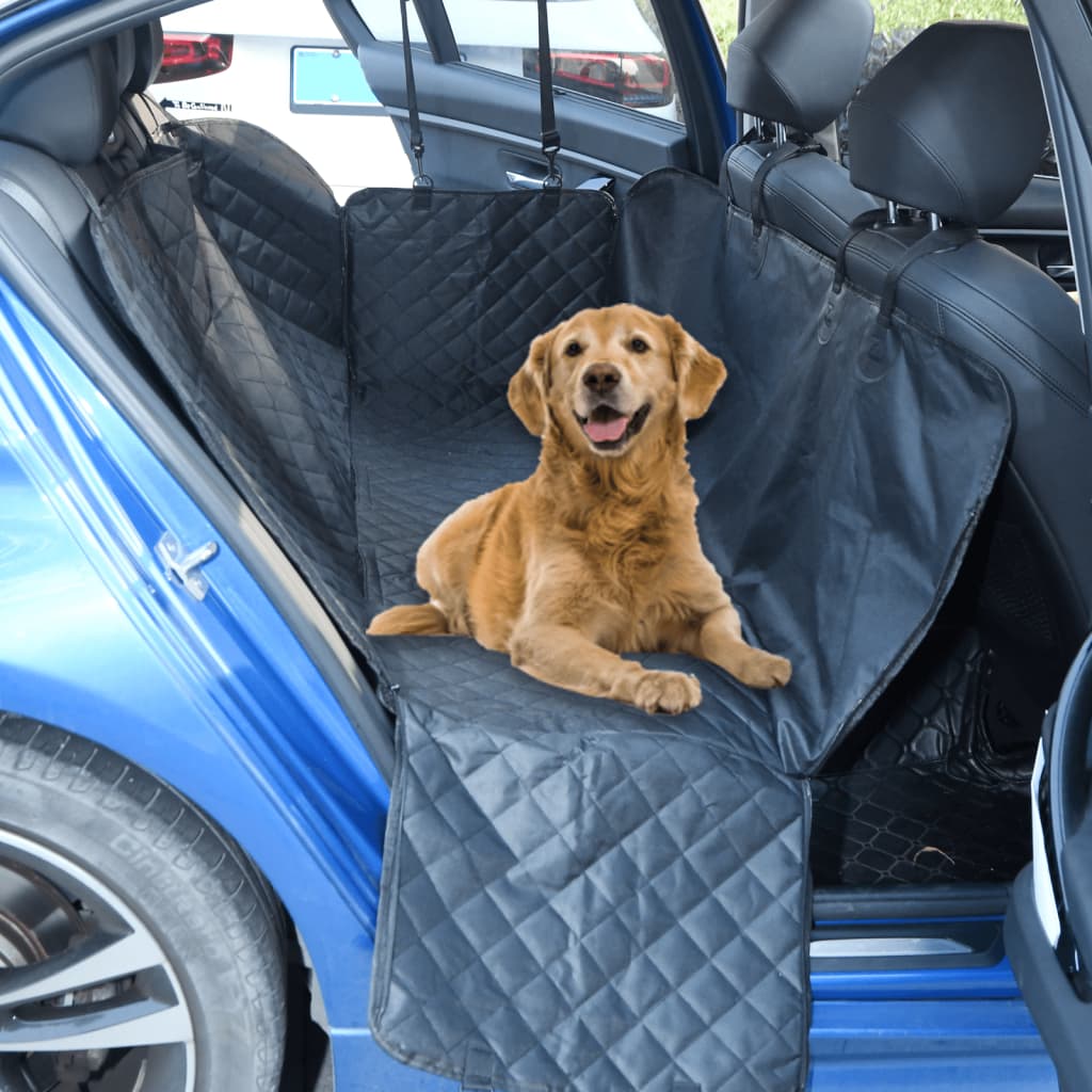 vidaXL Automobilio sėdynės uždangalas šunims, juodas, 137x46x50cm