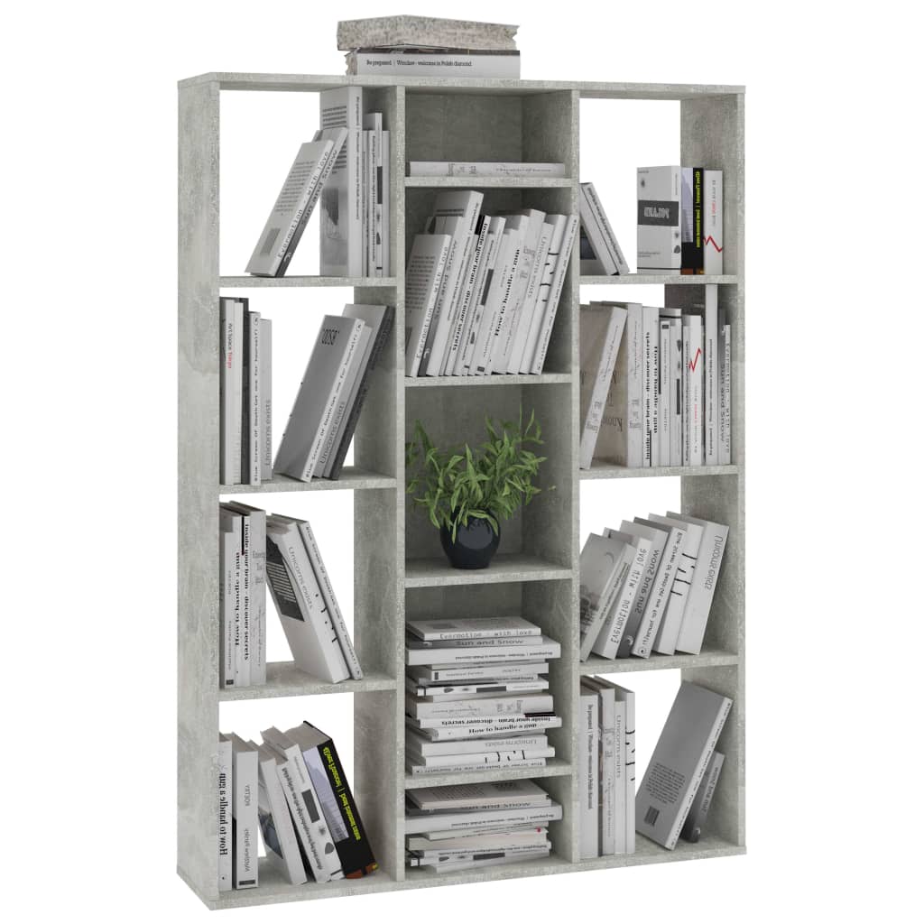 vidaXL Kambario pertvara/knygų spinta, betono pilka, 100x24x140cm, MDP