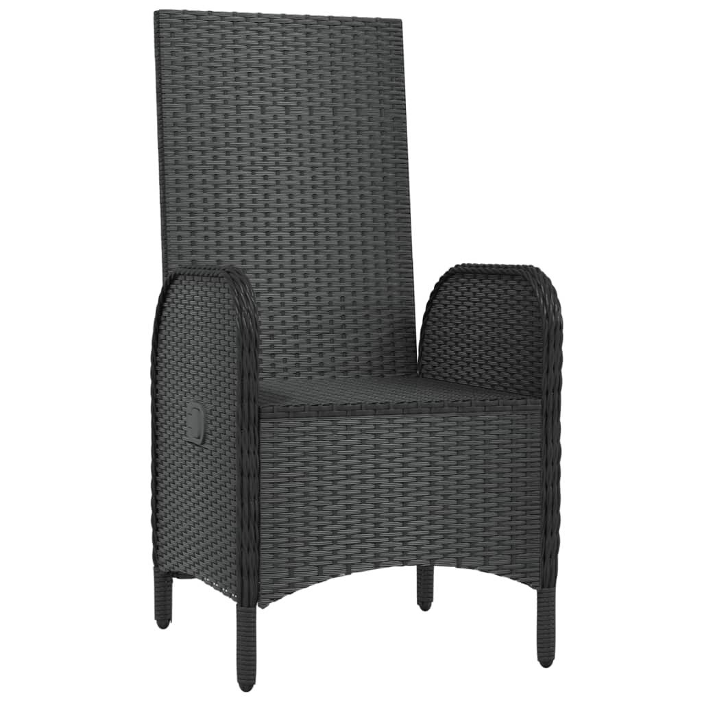 vidaXL Lauko kėdės, 2vnt., juodos spalvos, poliratanas