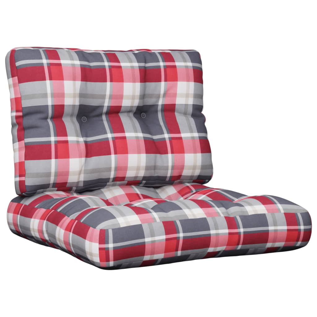 vidaXL Palečių pagalvėlės, 2vnt., raudonos spalvos, audinys, languotos