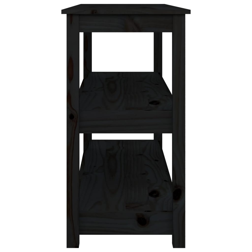 vidaXL Konsolinis staliukas, juodas, 110x40x74cm, pušies masyvas