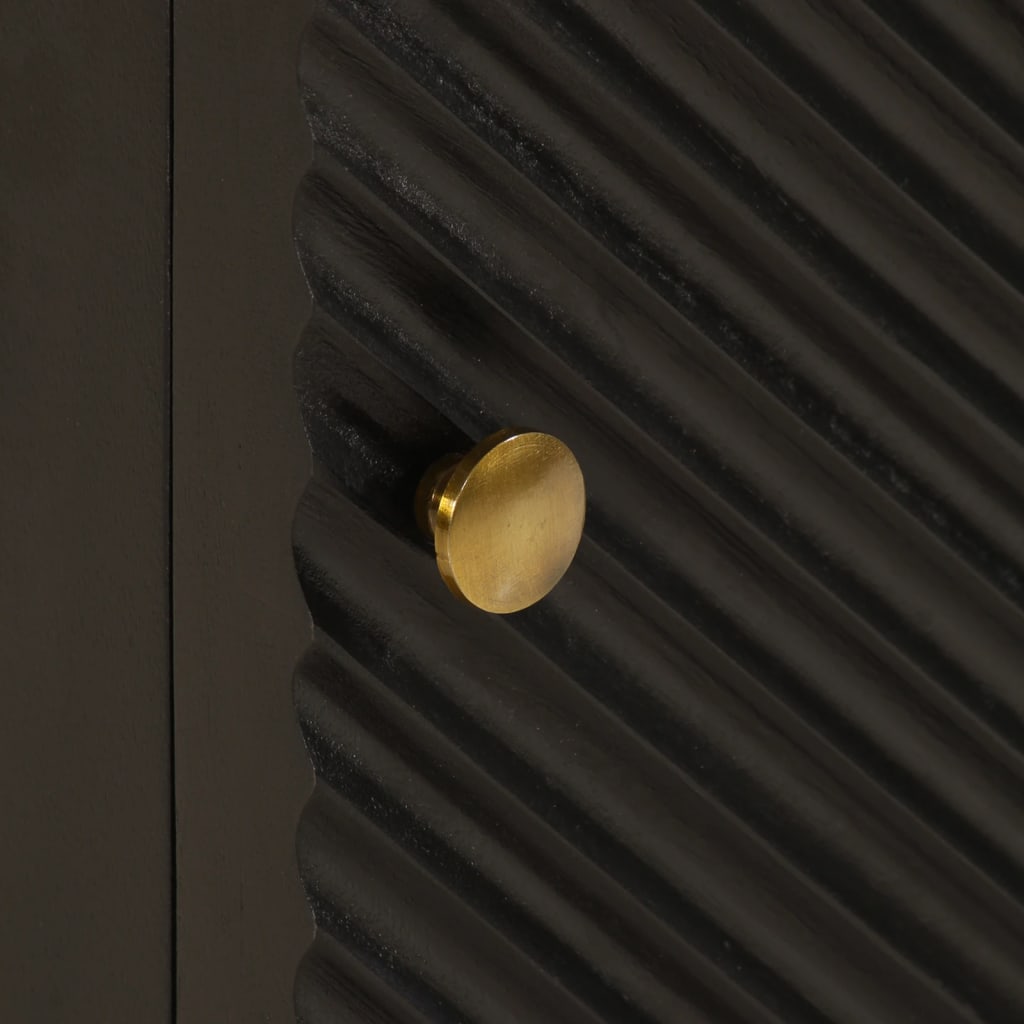 vidaXL Naktinė spintelė, juoda, 40x30x50cm, mango masyvas ir geležis