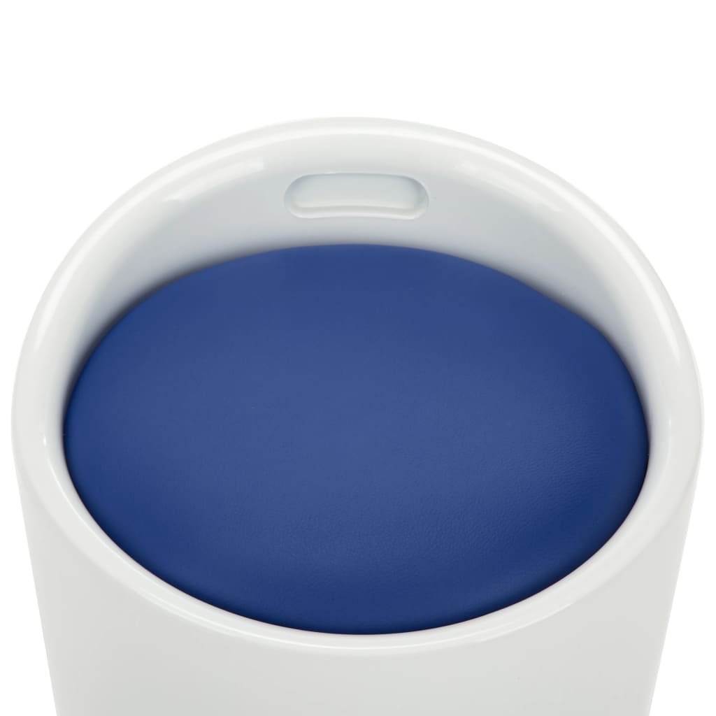 vidaXL Taburetė-daiktadėžė, baltos ir mėlynos spalvos, dirbtinė oda