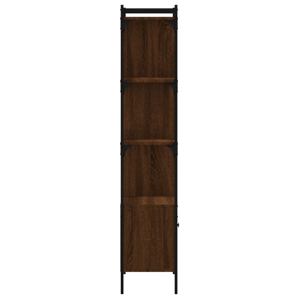 vidaXL Knygų spinta su durelėmis, ruda, 44,5x30x154,5cm, mediena
