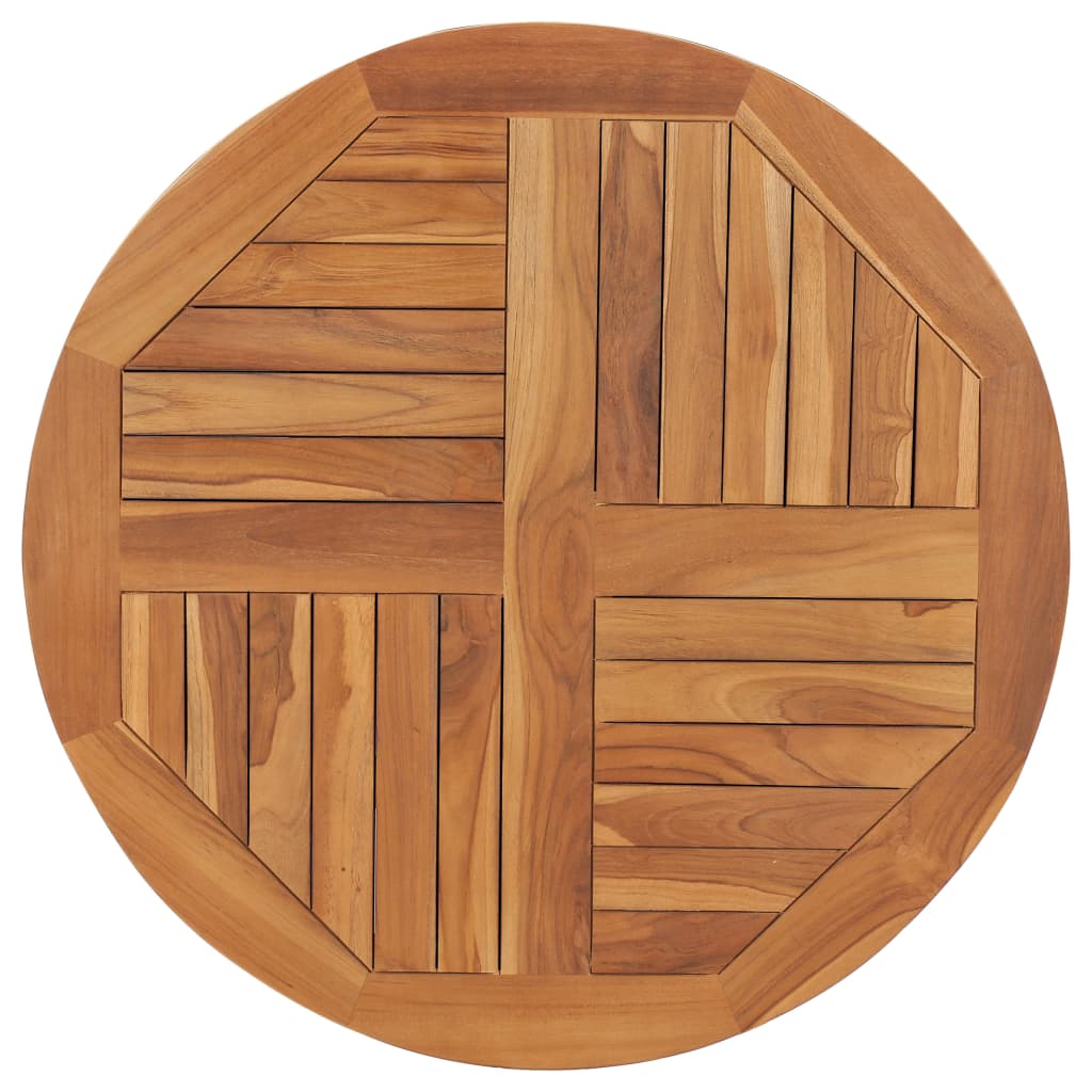 vidaXL Stalviršis, 80cm, tikmedžio medienos masyvas, apskritas, 2,5cm