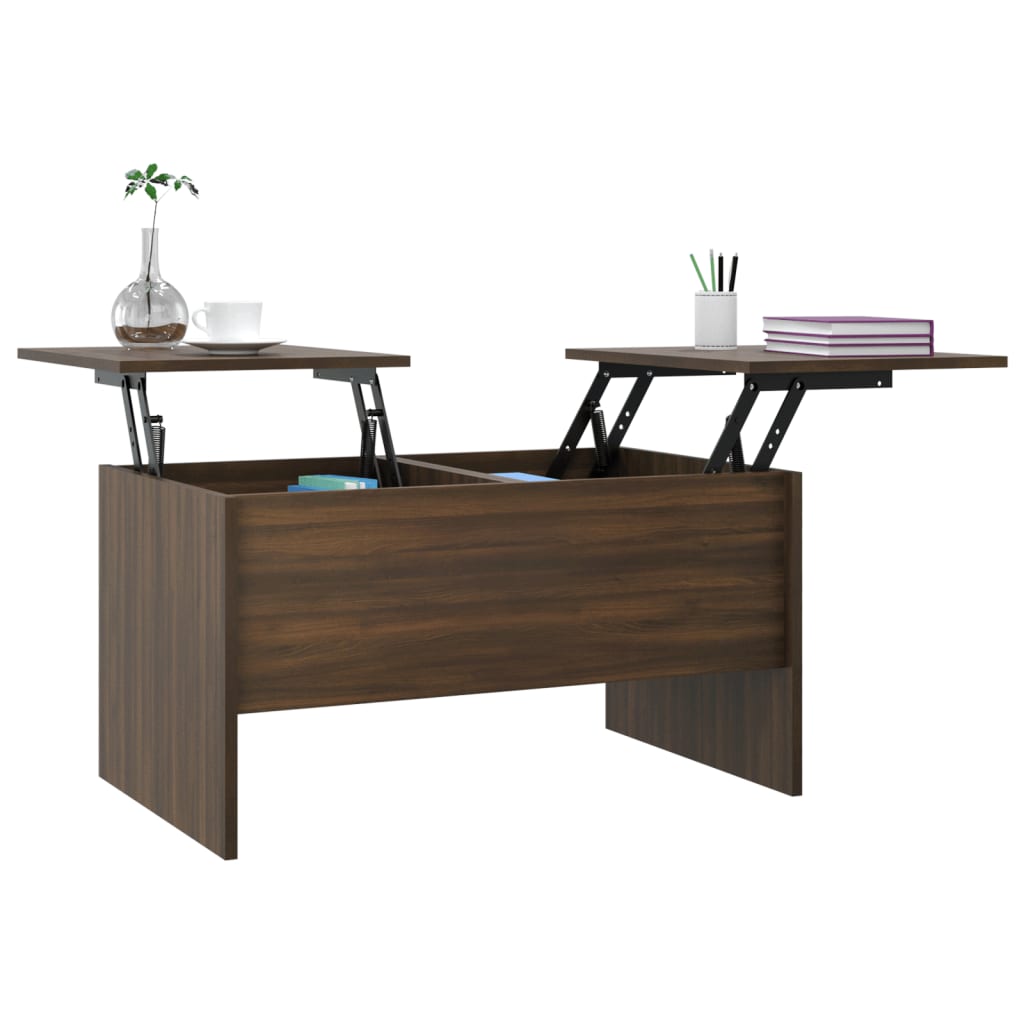 vidaXL Kavos staliukas, rudas ąžuolo, 80x50x42,5cm, apdirbta mediena