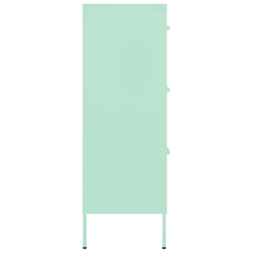 vidaXL Spintelė su stalčiais, mėtinės spalvos, 80x35x101,5cm, plienas