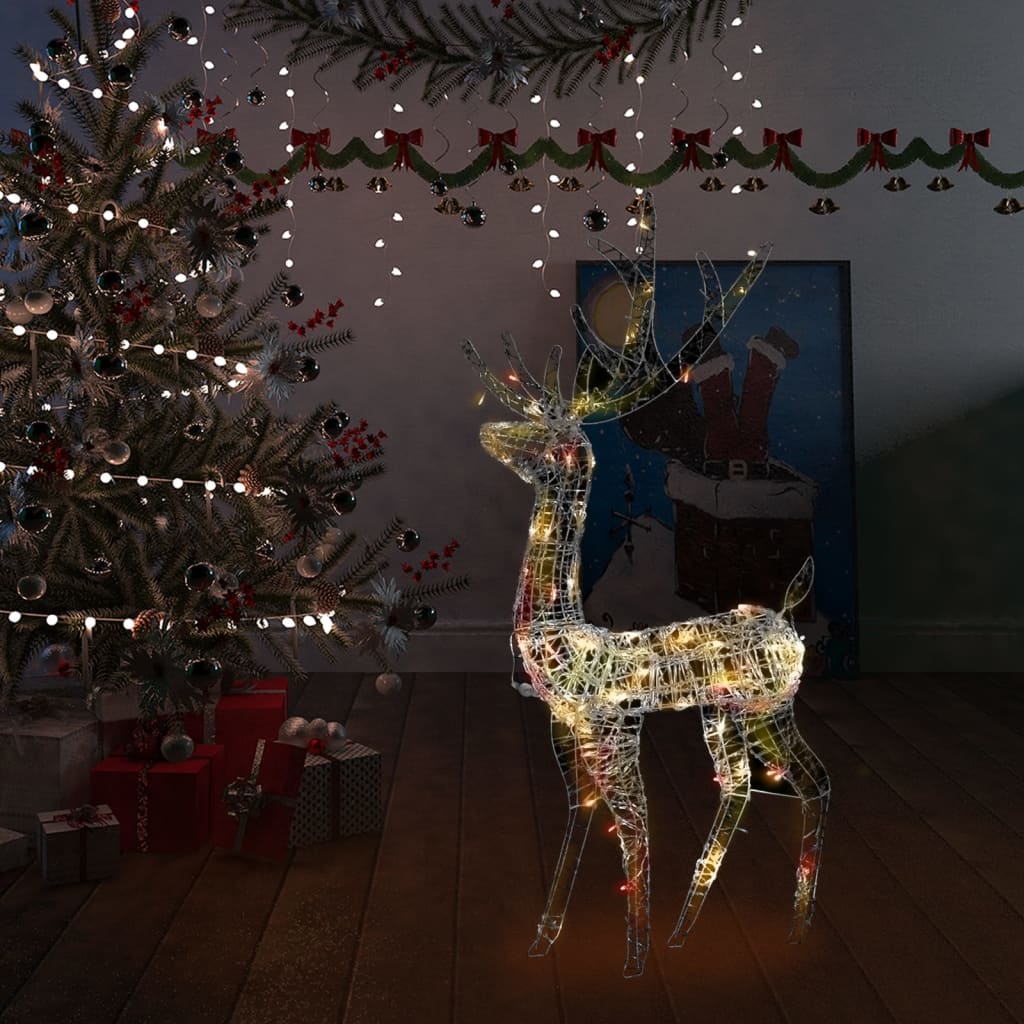 vidaXL Kalėdinė dekoracija elnias, 120cm, akrilas, 140 spalvotų LED